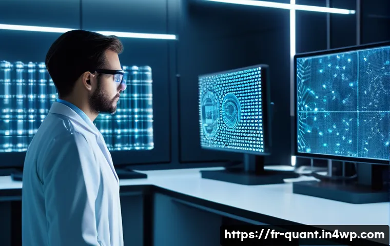 양자 통신의 이점과 한계 - A highly detailed futuristic laboratory scene in Paris, showcasing quantum communication technology ...